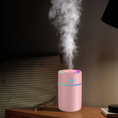 Humedificador de niebla fría con alimentación USB con funcionamiento silencioso y efectos de iluminación ambiental colorida, adecuado para uso en salones, oficinas y dormitorios