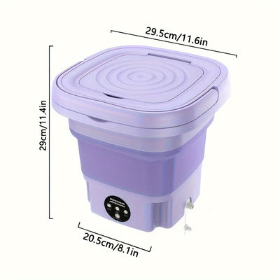 Mini Lavadora Plegable Cop Rose de 8L con Acabado Suave - Compacta y Versátil para el Hogar y Viajes de Negocios, Ideal para Prendas Delicadas, Calcetines y Ropa, Operación Silenciosa, Bajo Consumo de Energía, Enchufe Estadounidense, Lavadora Portátil