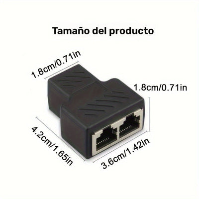 1 Unidad, Divisor Ethernet, Adaptador De Acoplador Divisor Ethernet De 1 A 2, Cable Ethernet Y Divisor De Internet LAN