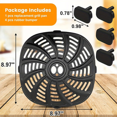 bandeja de repuesto para freidor de aire GAF de 7 tazas/3,18 kg - Acero inoxidable de grado alimenticio antiadherente con múltiples compartimentos, bandeja para BBQ y conservación para freidor de aire, parrilla, parrilla de BBQ - Segura para lavavajillas
