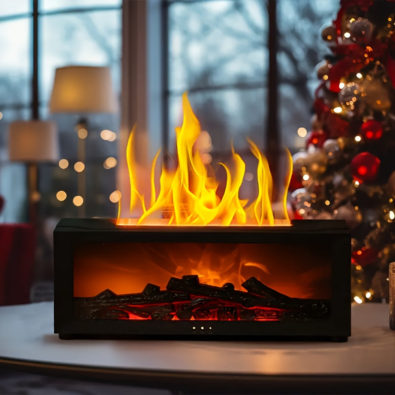 Lugar de fuego de aromaterapia con efecto de llama alimentado por USB, luces coloridas, temporizador, control remoto y protección contra fallas de alimentación. Ideal para dormitorio, baño, decoración de oficina. Regalo perfecto para Navidad, Año Nuevo,