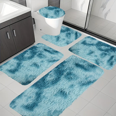 Juego de Alfombras para Baño Nuevo de 5 Piezas con Cubierta para Tapa de Inodoro, Base Antideslizante, Suave y Cómodo Absorbente Grueso Adecuado para Delantero del Lavabo, Zona de la Bañera, Ducha, Regalo para el Día del Padre, Año Nuevo, Navidad, Decora