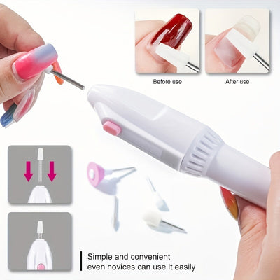 Amoladora de Uñas 5-en-1 con Batería y Cinco Cabezales de Molienda para Manicura y Arte de Uñas DIY