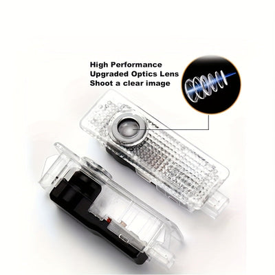 2 piezas para for bmw, luces LED de proyector de logo, blanco, fácil de instalar, no eléctricas, 12-24V, capa protectora transparente, perfectas para el diseño de rendimiento de for bmw, luz de bienvenida escalonada, accesorios de iluminación para coches