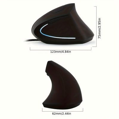 Ratón Vertical Ergonómico sin varillas 2.4G para PC, Laptop y Macbook con Batería - DPI800/1200/1600 - 5 Botones -