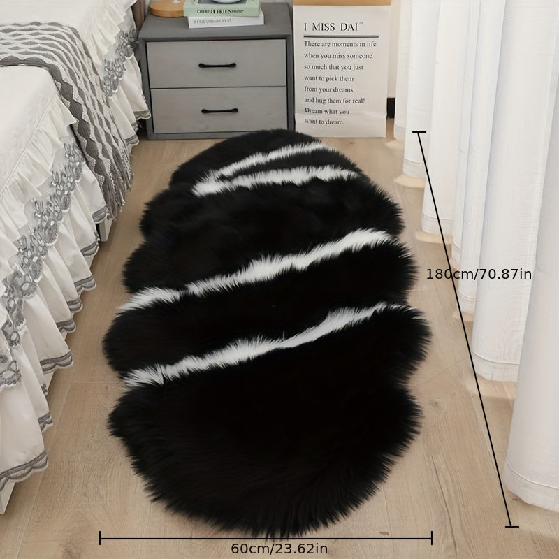 Alfombra de peluche con bloques de color, suave, gruesa y lavable a máquina, para decoración de sala y dormitorio