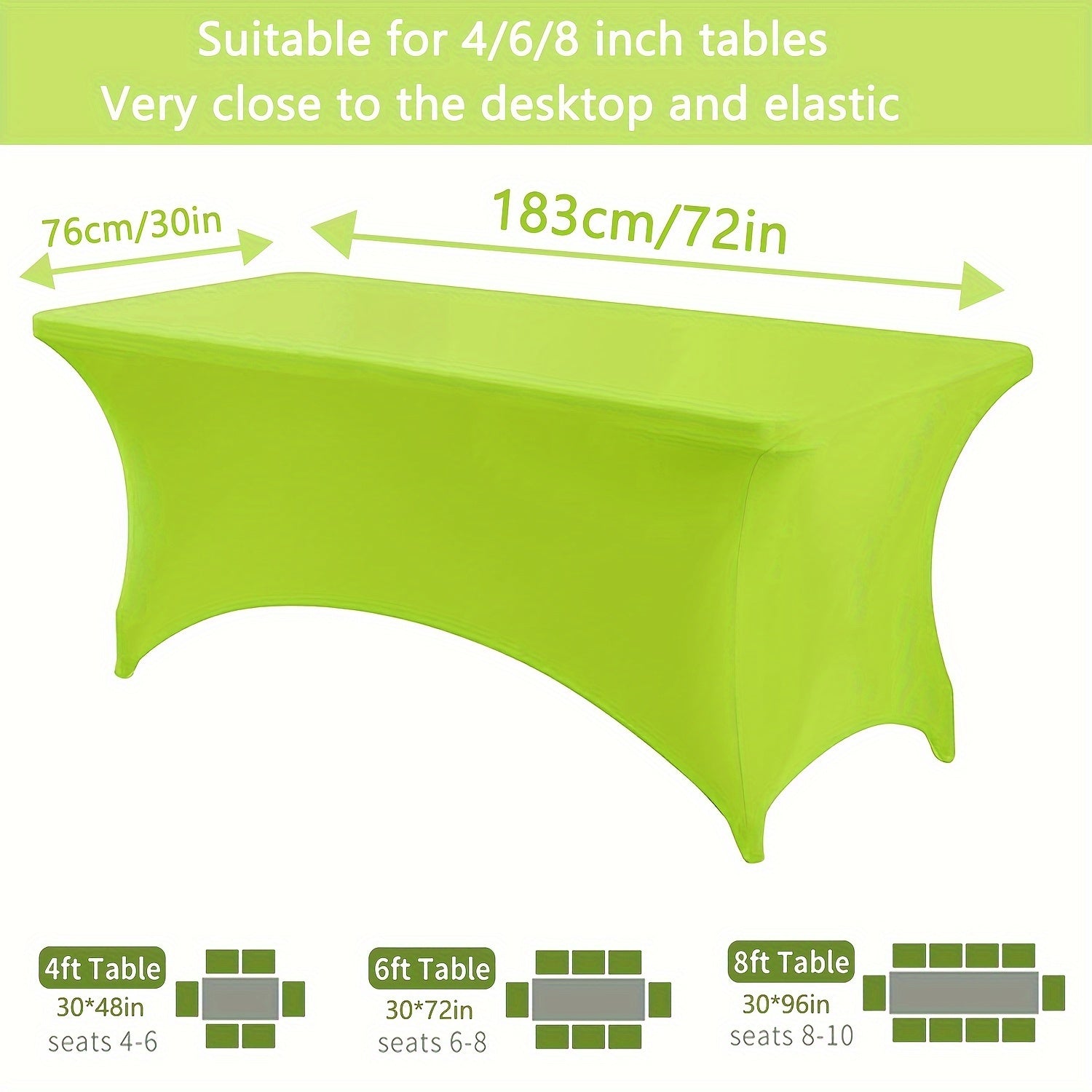 1pc Mantel Rectangular de Poliéster Elástico, Cubierta Lavable para Decoración de Cocina, Bodas, Cumpleaños, Fiestas, Exposiciones de Artesanía, Eventos de Bar, Fiestas al Aire Libre, Festivales de Cócteles, Mantelería, Cobertura Completa, Exposiciones d