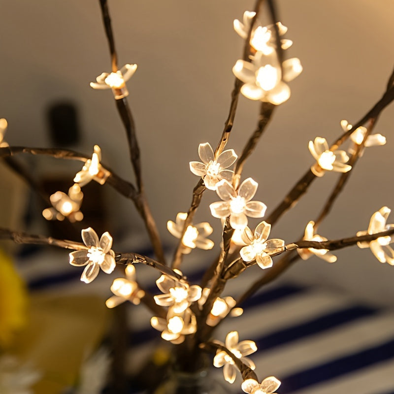 1 pza Luces de árbol de cerezo florecido, decoración para hogar, jardín y ciudad, bodas, cumpleaños, Navidad, festivales, fiestas, interiores y exteriores, luz blanca cálida