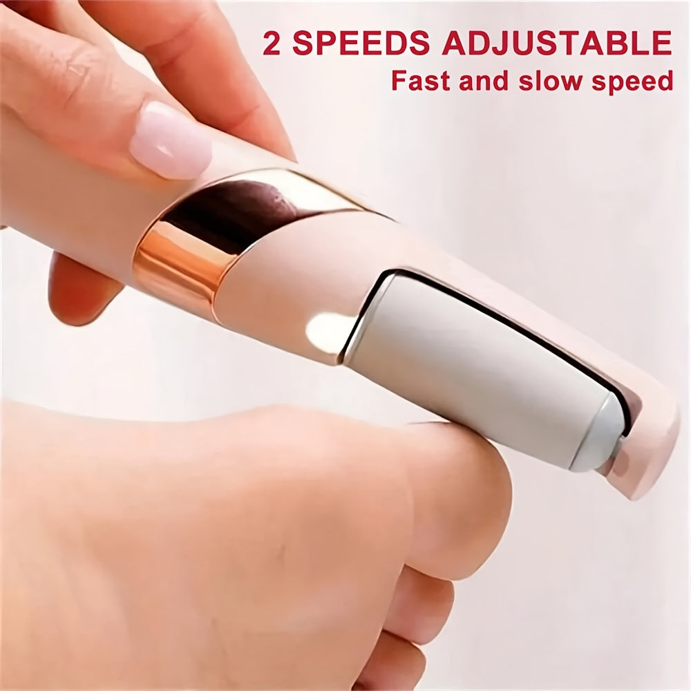 1 pieza de limpiador de pies eléctrico recargable por USB para eliminar la piel muerta, portátil, con 3 ajustes de velocidad, temporizador de 10 minutos y pantalla LCD - Herramienta de cuidado de pies para el hogar, recargable por USB, material plástico,