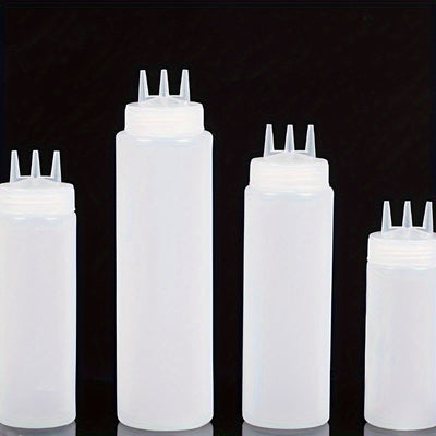 1 Unidad, Botellas Exprimibles, Botellas De Salsa, Botellas Exprimibles Para Condimentos, Botellas Exprimibles De 3 Agujeros Para Condimentos, Botellas Exprimibles De Salsa Para Ensaladas, Barbacoas, Horneado, Asado, Camping, Picnic, Utensilios De Cocina