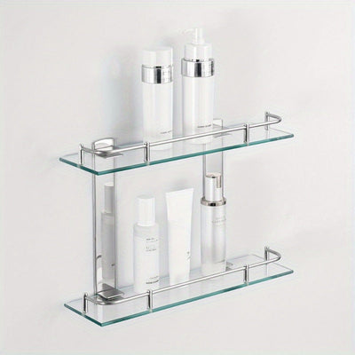 1 estante de vidrio rectangular, versátil para cocina, baño y fácil de instalar
