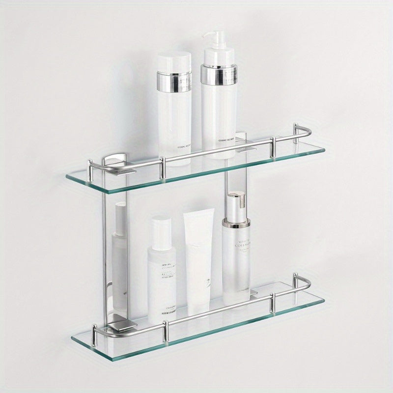 1 estante de vidrio rectangular, versátil para cocina, baño y fácil de instalar
