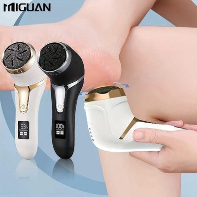 MIGUAN, eliminador eléctrico profesional para pies, sin dolor, exfoliación rápida, recargable, suave para piezas claras, ideal para uso en casa y salón, amigable para viajes, exfoliador de pies, herramienta de belleza para salón, herramienta de belleza e