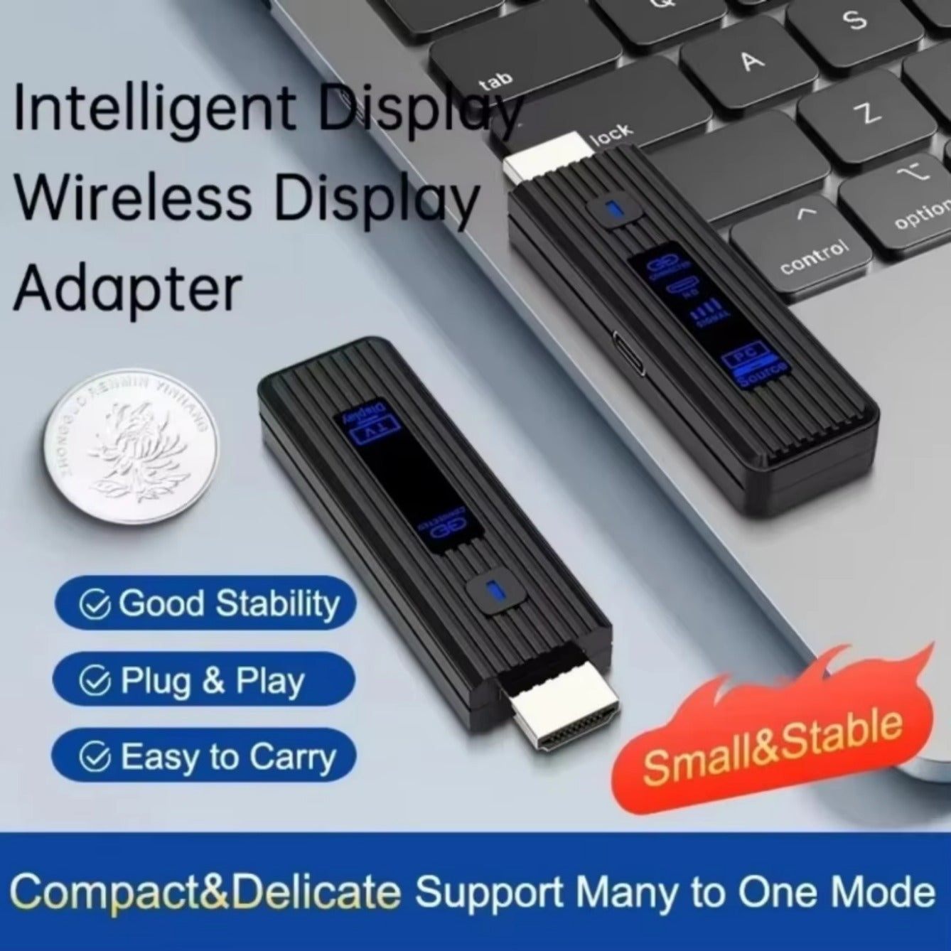 Transmisor y receptor inalámbricos 1080P para 4K Decode, entrada 1080P, salida 50m, 8TXs a 1RX, kit de extensión de pantalla para TV Stick Dongle, para cámara, portátil, PC, proyector, monitor, plug and play, 2.4G/5.8G, baja latencia