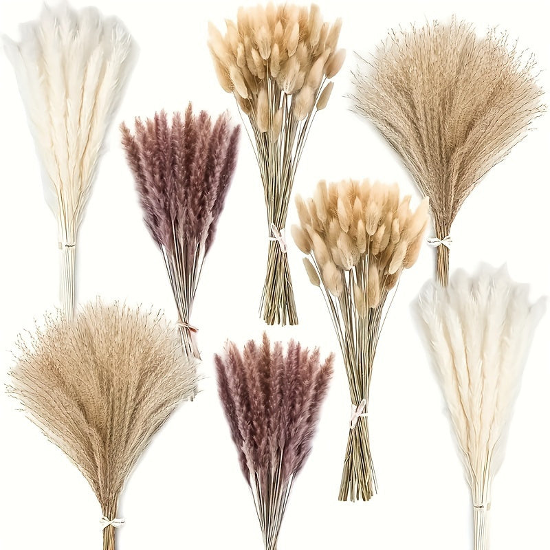 101 piezas de ramo de hierba de cola de conejo artificial estilo bohemio, en tonos blanco, beige, marrón y granate, decoración sin mantenimiento para jarrones en Navidad, bodas, Halloween, Día de San Valentín, decoración estacional, diseño minimalista, a