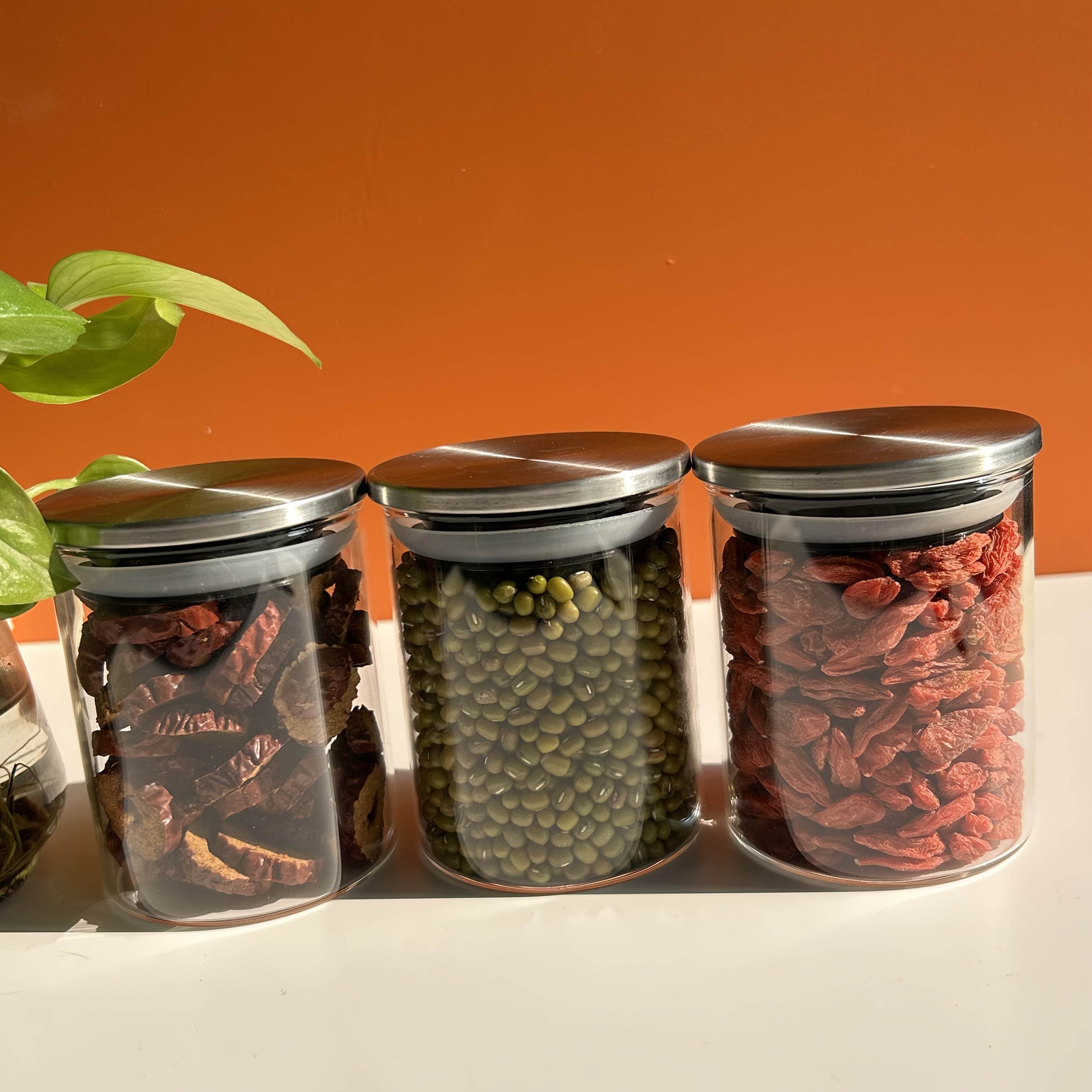 12-Pack 200ml Frascos de Almacenamiento de Vidrio de Alta Borosilicato con Tapas de Tapa Abatible, Lavado a Mano, Reutilizables, Contenedores Redondos Multiusos para Despensa de Cocina, No Se Necesita Electricidad