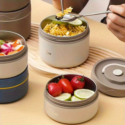 Juego de 2/3 capas de loncheras aislantes de acero inoxidable con cubiertos y bolsas térmicas - Contenedor portátil hermético, caja bento segura para microondas, incluye tazones para sopa - La mejor opción para oficina, camping o regreso al cole