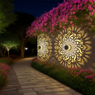 2 Piezas de Luces Solares FACHOI para Exteriores, IP65 Impermeables con Encendido/Apagado Automático, Diseños Arquitectónicos Vintage Modernos, LED Amarillo Cálido para Jardín, Patio, Balcón, Villa y Puerta - Iluminación Energaeficiente para Paisajes, In