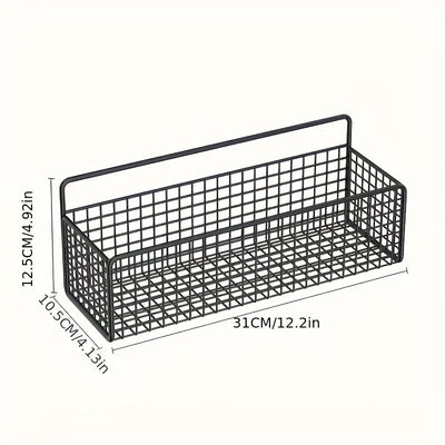 Organizador de Rejilla Grande en Acero al Carbono Fácil de Instalar - Ideal para Cocina y Baño, Sin Necesidad de Taladrar