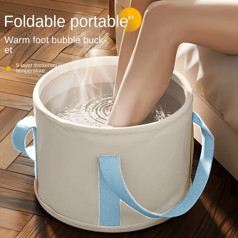 1 pieza, bañera portátil plegable para pies, aislada con asas reforzadas, sin fragancia, uso múltiple, bolsa de baño para pies, cubo plegable con asas, bañera de spa para pies para viajes, acampar, lavado al aire libre.