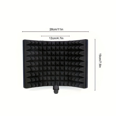 Pantalla de Absorción de Sonido de Espuma de Alta Densidad para Grabación Vocal, Micrófono de Reducción de Ruido con Paneles Acústicos Negros, Compatible con Todos los Micrófonos de Condensador, Equipo de Estudio para Voces Más Claras, Micrófono para Can