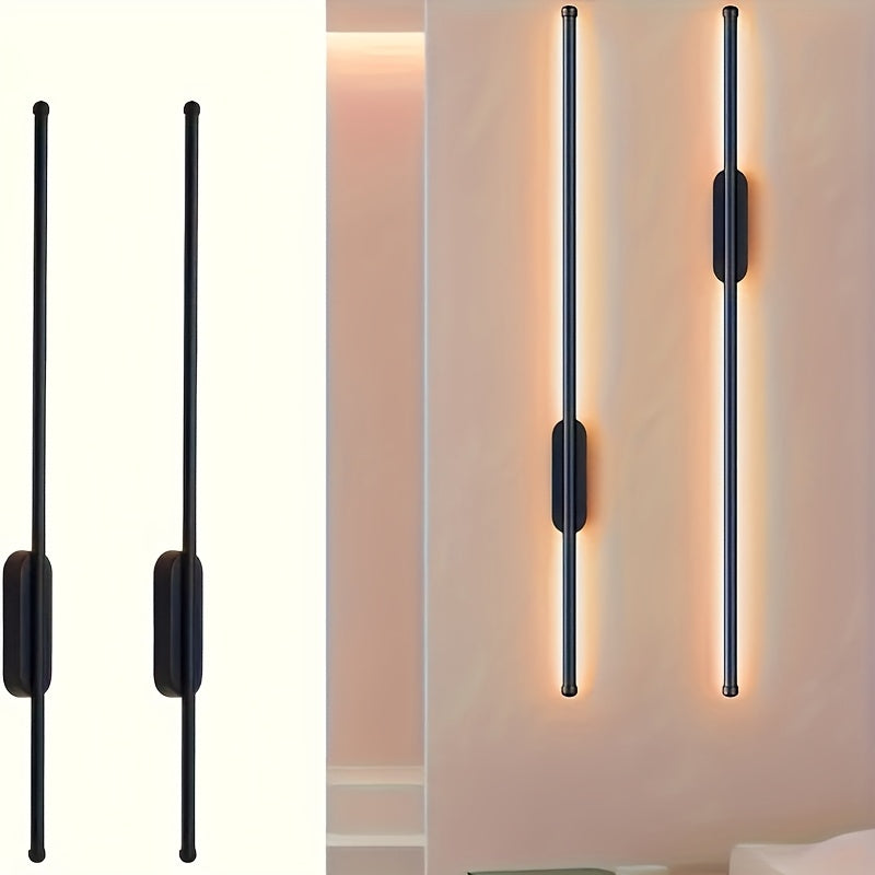 2 luces LED modernas para pared - semiempotradas, 3 opciones de color, eficientes energéticamente, diseño elegante, incluye kit de instalación para sala, área de trabajo, dormitorio, cocina, pasillo y entrada