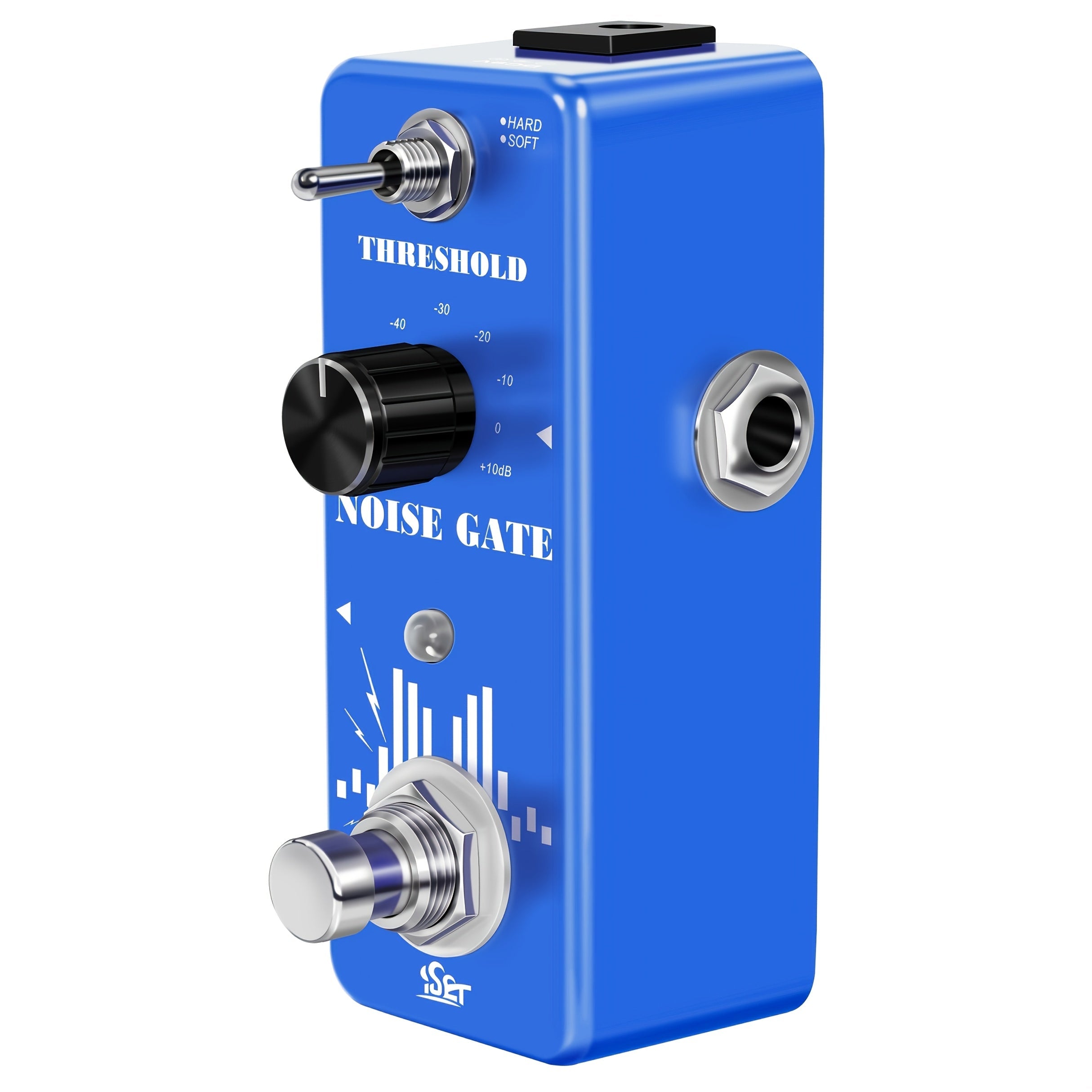 Pedal de Puerta Antiruido para Guitarra Eléctrica - Alimentado por USB con Perillas de Volumen y Tono, Procesamiento Simultáneo Analógico y Digital para Reducción de Ruido y Claridad, Diseño Audaz en Azul/, Equipo Musical, Electrónica de Alta Calidad, Co