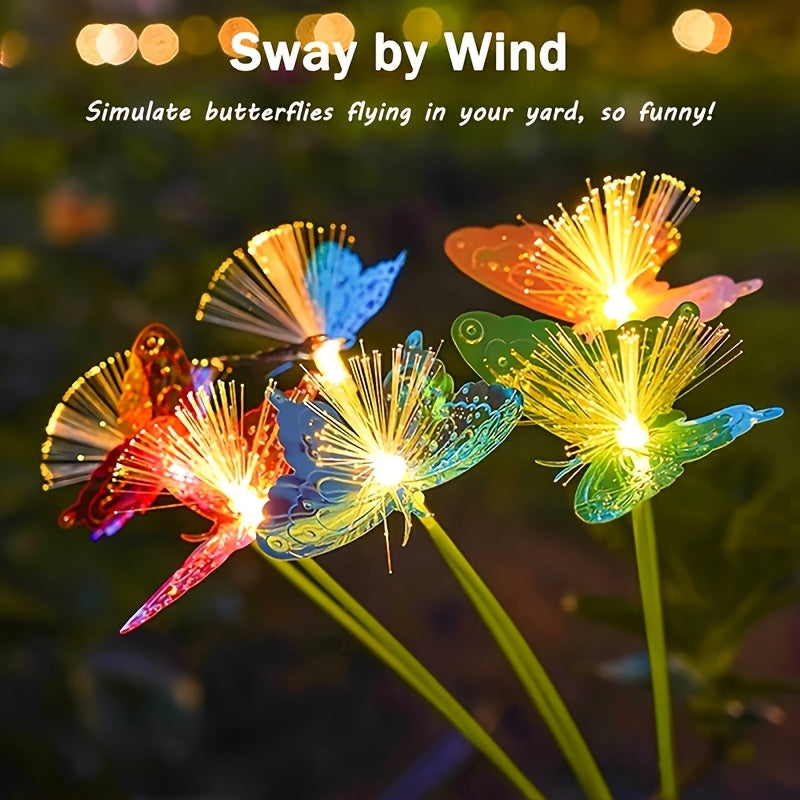 Luces solares de mariposa para exteriores - Sensor inteligente 2 modos de iluminación, luces de patio de jardín de alta calidad y duraderas de plástico para uso interior/exterior, decoración de bodas y fiestas, decoración de mariposas, iluminación de sen