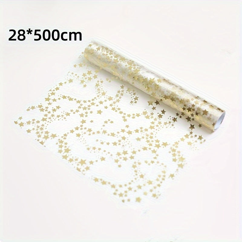 1 unidad de mantel de lona dorada de 11x108 pulgadas y 11x196 pulgadas, mantel de estrellas con lentejuelas brillantes, diseño de estrellas metálicas, dorado/rose dorado/plata, tela de poliéster, decoración de mesa festiva para Navidad, boda, cumpleaños,