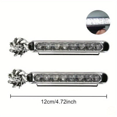2 paquetes de luces auxiliares LED para coche, luces de motocicleta, luces de ventilador rotativo creativo, sin batería.