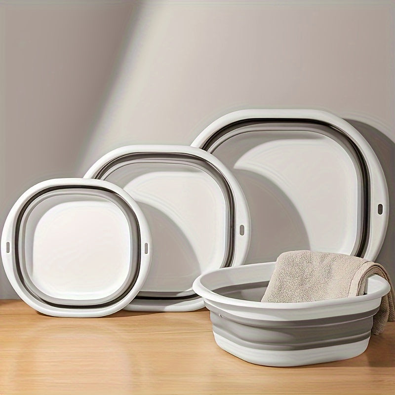 Baño Portátil Plegable para Manos y Pies - Tubería Cuadrada de Plástico Colapsable para Viajes, Hogar y Lavandería - Sin Olores, Ligero, Duradero, Almacenamiento Compacto, Paredes Resistentes