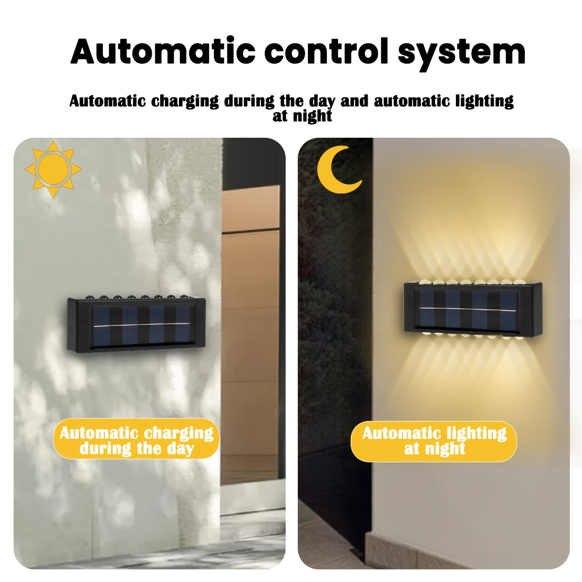 6 luces solares con 16 LED, luces solares para exteriores, decoración de jardín, calle y paisaje, luces solares para pared de balcón, fáciles de instalar en exteriores, ideales para jardines, entradas de autos, garajes, etc