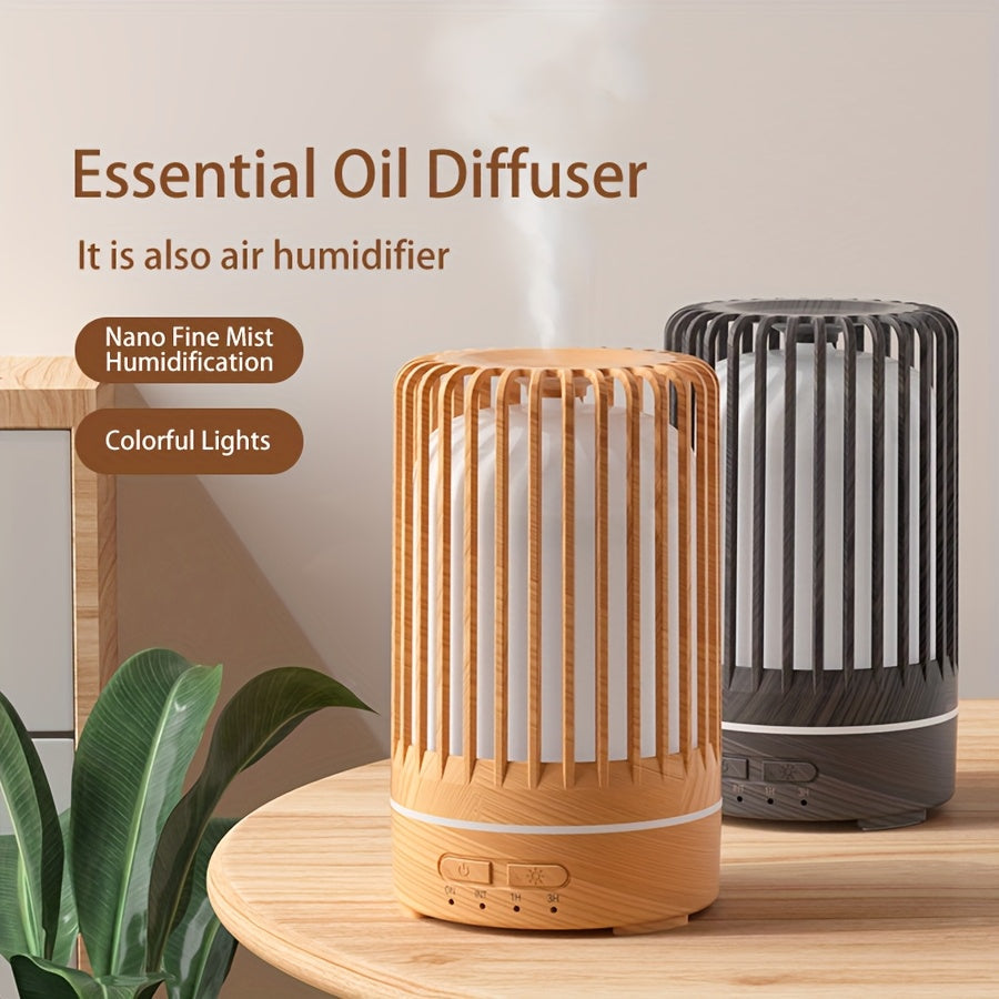 Diseminador de aceite esencial ultrasonico con luz nocturna de 7 colores, humidificador de niebla fresca, alimentado por USB para dormitorio y oficina, máquina de aroma ultrasonico de 150M, regalo ideal.