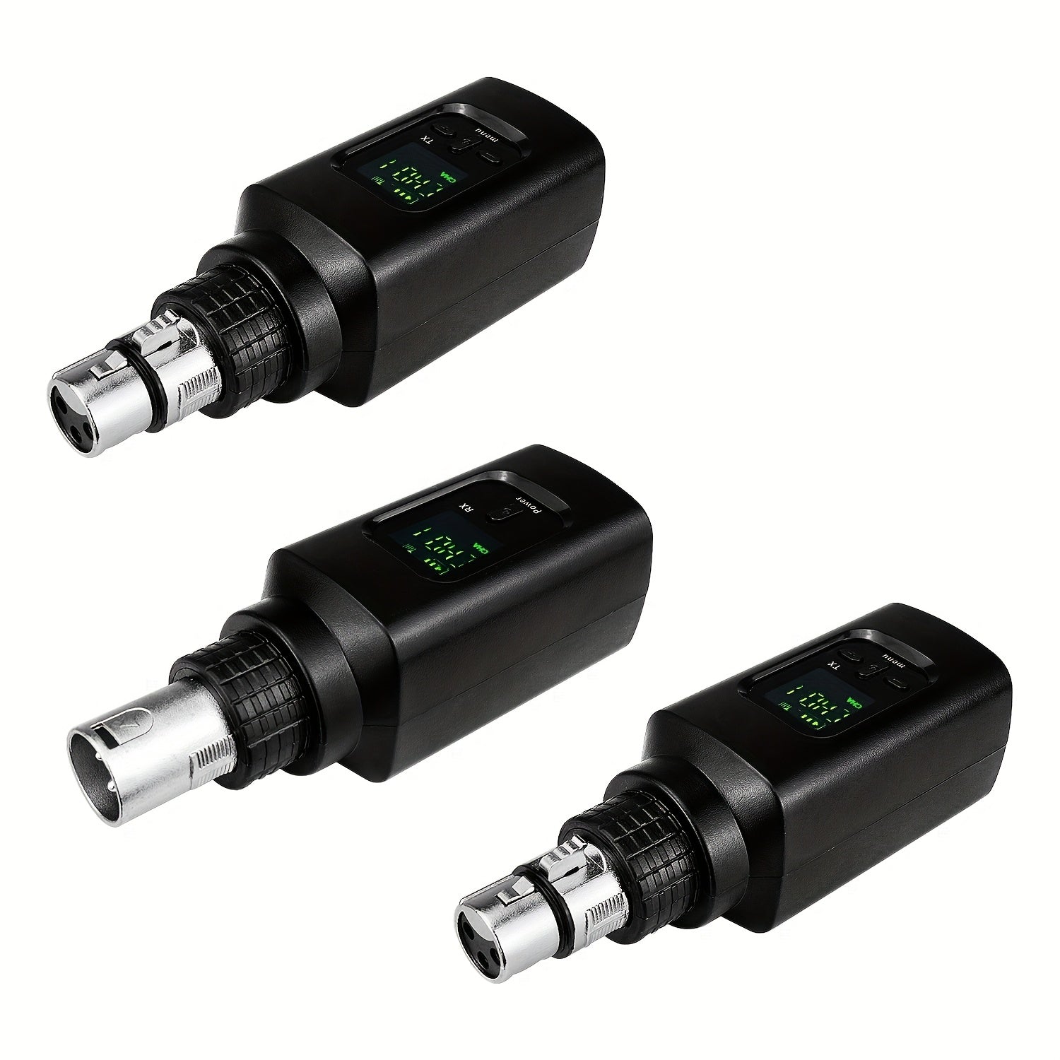 Sistema de Micrófono Inalámbrico 2.4 GHz con Enrutador y Receptor XLR para Micrófonos Dinámicos, Mezcladora y Sistemas de Sonorización, Conexión de 2 Emisores para Transmisión Sincronizada