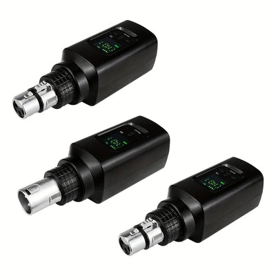 Sistema de Micrófono Inalámbrico 2.4 GHz con Enrutador y Receptor XLR para Micrófonos Dinámicos, Mezcladora y Sistemas de Sonorización, Conexión de 2 Emisores para Transmisión Sincronizada