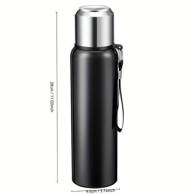 Vaso Aislante de Acero Inoxidable, Tetera Grande con Separación de Agua, Taza Portátil para Viaje en Coche con Asa, Botella de Agua Reutilizable y Multifuncional para Exteriores, Solo Lavado a Mano