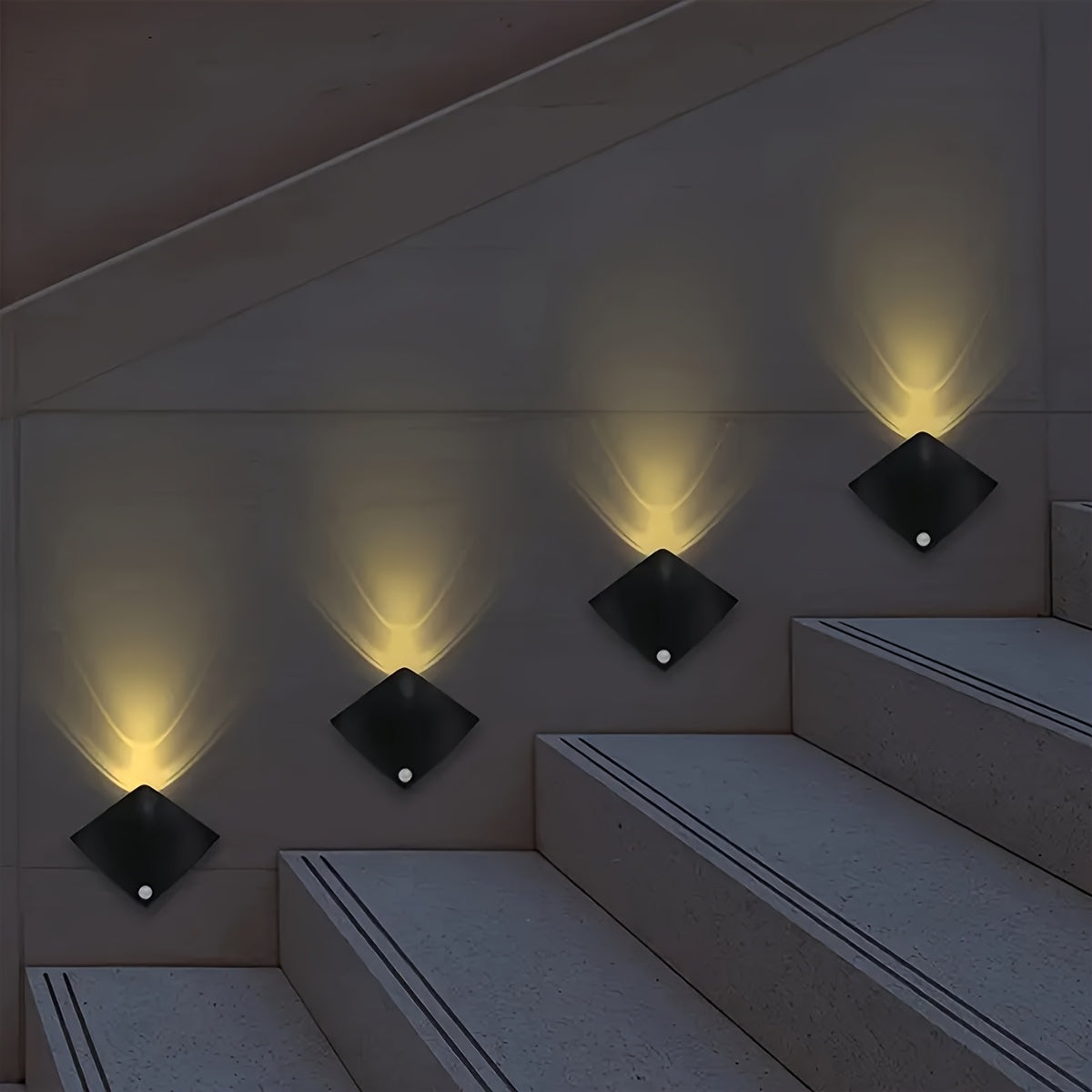 1/2 piezas de luz LED con sensor deportivo para pared - Lámpara decorativa nocturna en forma de pez diablo. Luz inteligente con batería, pantalla de acrílico, ideal para dormitorio, pasillo, escaleras y decoración de hotel (pilas no incluidas)