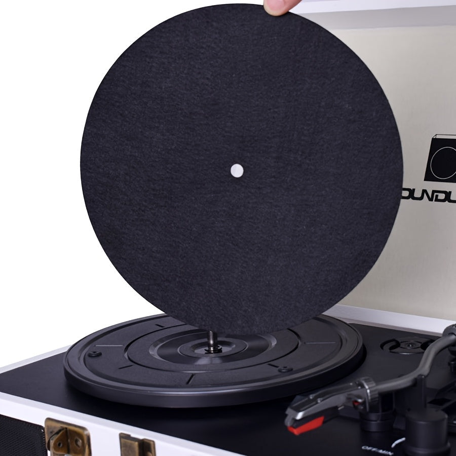 Alfombrilla Antiestática de Vinilo para Tocadiscos - Tapete de Fieltro Antideslizante para Mejora de la Calidad del Sonido, Material Duradero de Poliéster, Grosor de 3mm, Ideal para DJ y Aficionados al Karaoke, Cuidado de Discos de Vinilo | Colocación Es