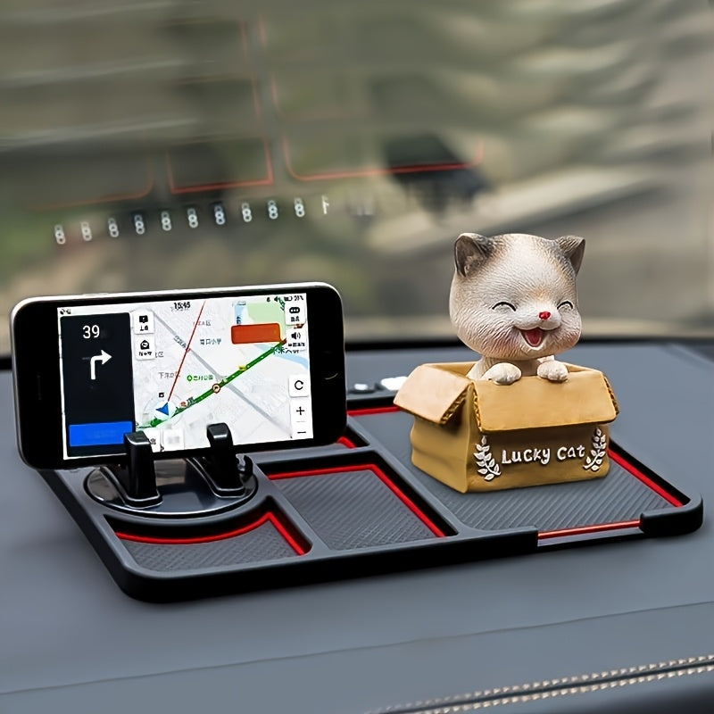 Soporte para Teléfono de Tablero del Coche con Placa de Matrícula Temporal y Aromaterapia, Base Antivibración Universal, Alfombrilla Antideslizante Compatible con 4 en 1