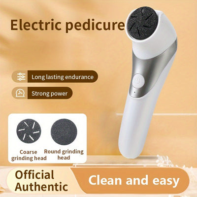 Frotador de pies eléctrico de doble cabeza recargable por USB portátil - Adecuado para pulido grueso y cuidado de color beige seco, cabezas reemplazables fáciles de usar, elección perfecta de regalo para 10 festivales.