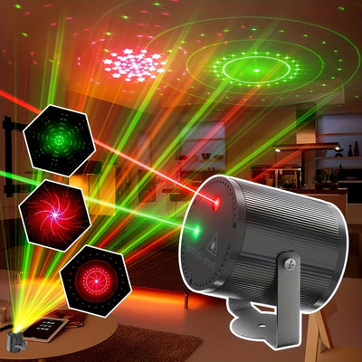1 luz láser cilíndrica USB, luz disco con cambio de color y control por voz, múltiples modos con efecto flash, ideal para fiestas DJ, escenarios, celebraciones de Navidad