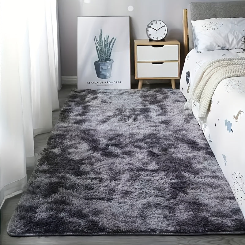 1 alfombra ultra suave de felpa antideslizante, color gris, lavable a máquina, de pelo alto para decoración de sala y dormitorio, diseño moderno y esponjoso para residencias y hogares, tapete para sala
