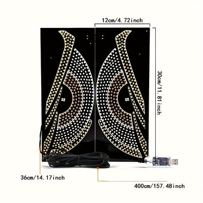 2 luces LED decorativas para auto con diseño de ojo de diablo, recargables por USB, luces de ambiente para ventanas con múltiples modos, accesorio interior para autos, moderno y elegante