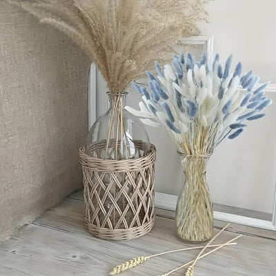 40 piezas de hierba artificial cola de liebre, decoración primaveral BOHO para jarrón, bodas, fiesta de San Valentín, ramo decorativo para hogar, sala u oficina, flores artificiales falsas, arreglo floral para mesa en exteriores