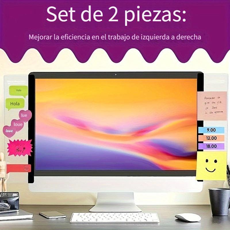 Tablero De Notas Para Monitor De Computadora, Accesorio De Oficina Para Hombres Y Mujeres, Clip De Notas Adhesivas Para El Escritorio De La Oficina, Decoración De Oficina En Casa