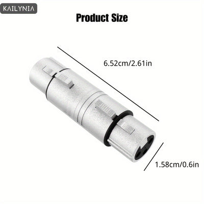 Conectores adaptadores XLR macho a macho y hembra a hembra de 3 pines, compatibles con micrófonos y mezcladores, plateados, forma redonda, cable Ethernet categoría Cat5e, accesorios para equipos de audio.