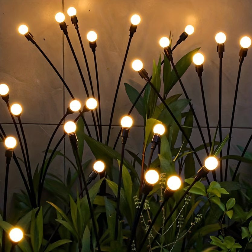 Luces solares para jardín tipo luciérnaga - Lámpara LED con movimiento por viento para césped, decoración y festivales