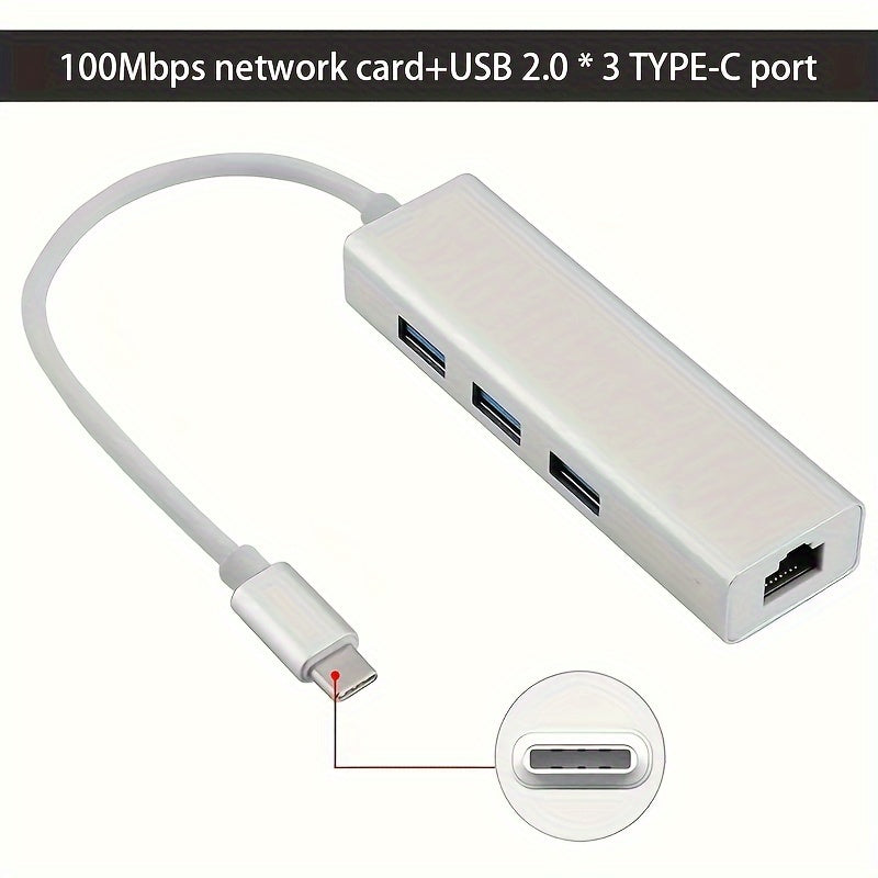 Adaptador de red Gigabit USB tipo C a RJ45, concentrador sin controlador de 100 Mbps, adaptador de cable de red USB C a Ethernet, adaptador de red USB-C a Gigabit