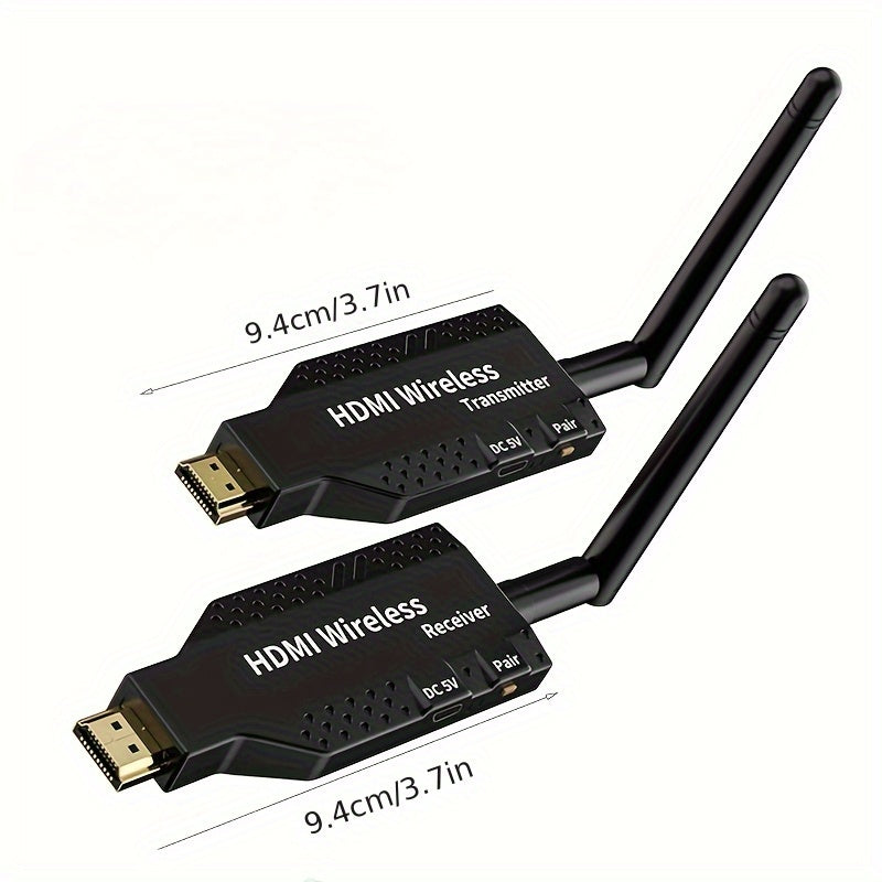 VIKEFON 1080P 60Hz 50m Compatible con HDTV Transmisor y receptor inalámbricos, 1 TX a 4 RX Kit de extensor de video y audio HD portátil, con baja latencia y antena para cámara, portátil, PS4, PC a TV, proyector, monitor, Plug & Play, Modo de alimentación