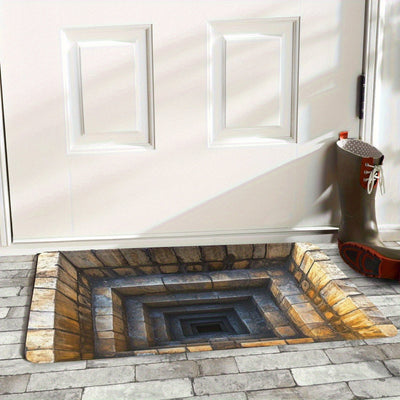 Alfombrilla de Entrada con Ilusión Óptica 3D - Base Antideslizante de Goma, Duradera 100% Poliéster para Interior/Exterior con Diseño de Ilusión, Solo Lavado a Mano para Puerta Principal, Recibidor, Dormitorio, Sala de Lavandería, Decoración del Hogar, P